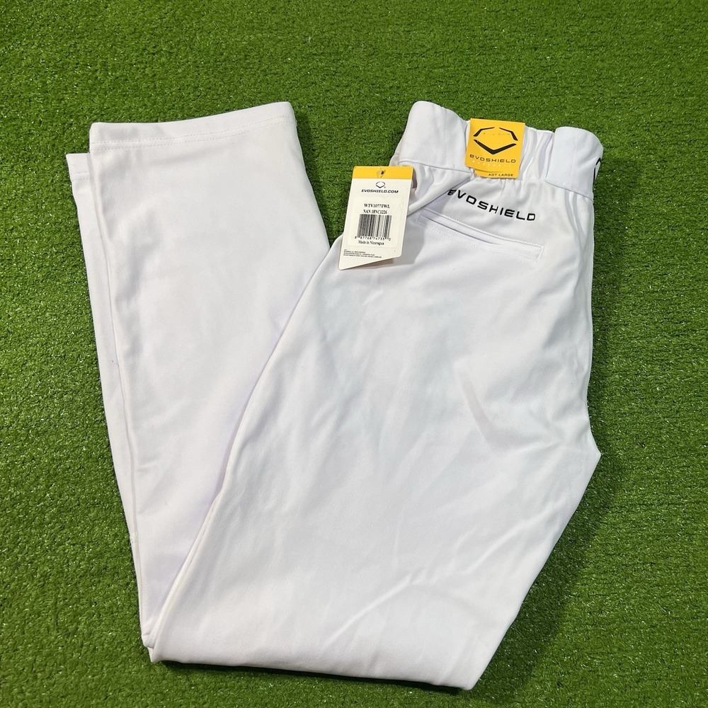 NWT Evoshield Baseball Pants Mens LG‎ All White Bright White Double Knee NEW